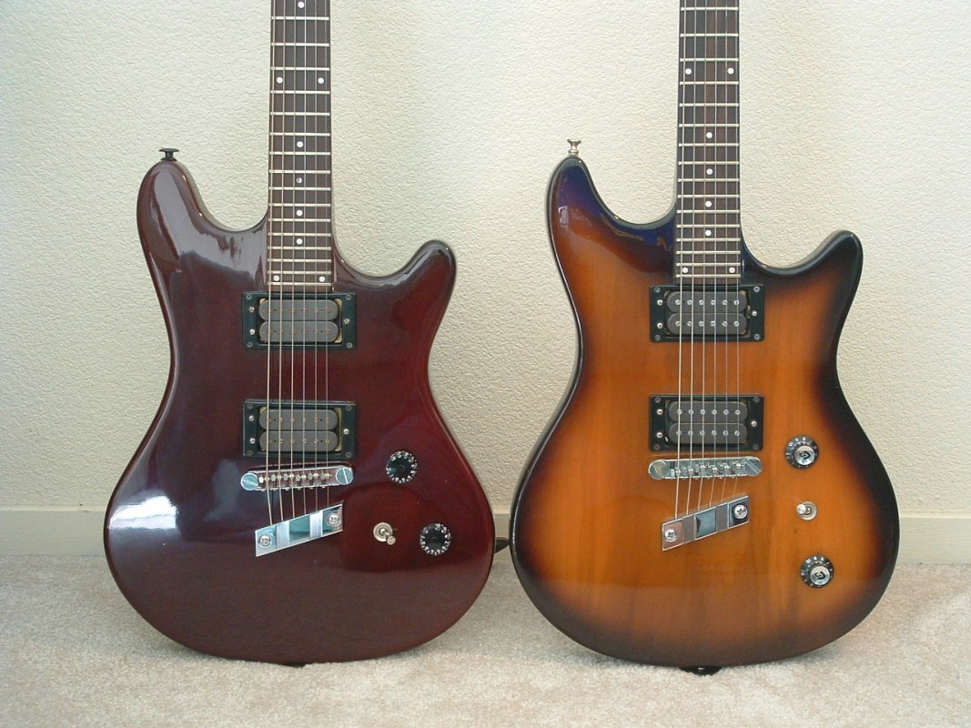 Guild S-25 #001 and #342 front detail.JPG